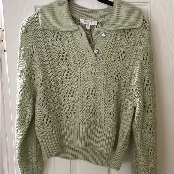 Wayf Sweaters - NWT WAYF Open Knit Green Women's Sweater in size medium